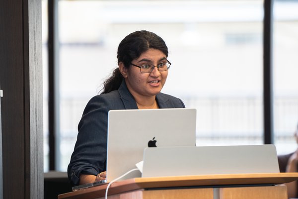 Attrayee Chakraborty, Board Chair of BCPH, opening the evening from the podium.