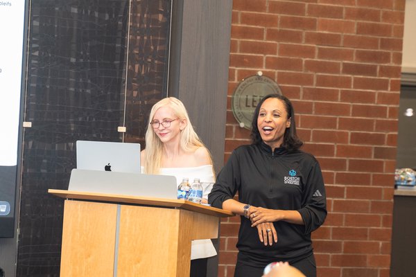 Dr. Circe Gray Le Compte and Dr. Candice D. Carpenter, Co-CEOs of BCPH, at the podium.